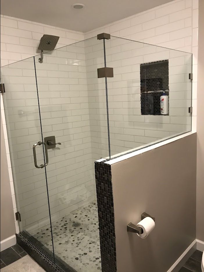 Close view of original shower-door hardware inspected by My Glass Shower